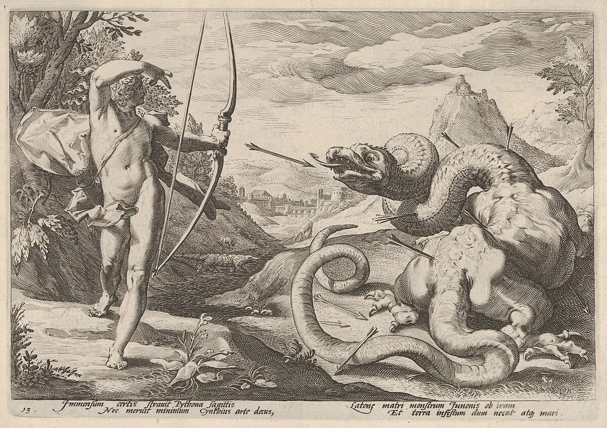 Apollo Killing the Python — Robert Willemsz de Baudous|Hendrick Goltzius