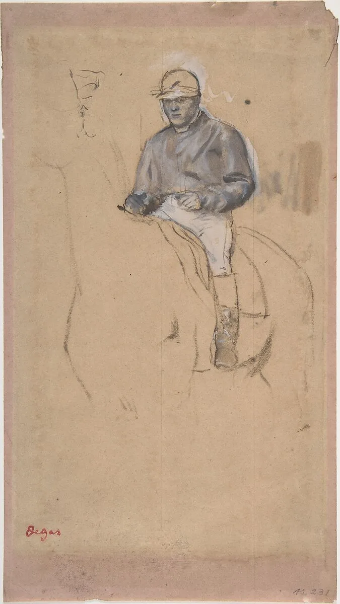 A Jockey on His Horse — Edgar Degas