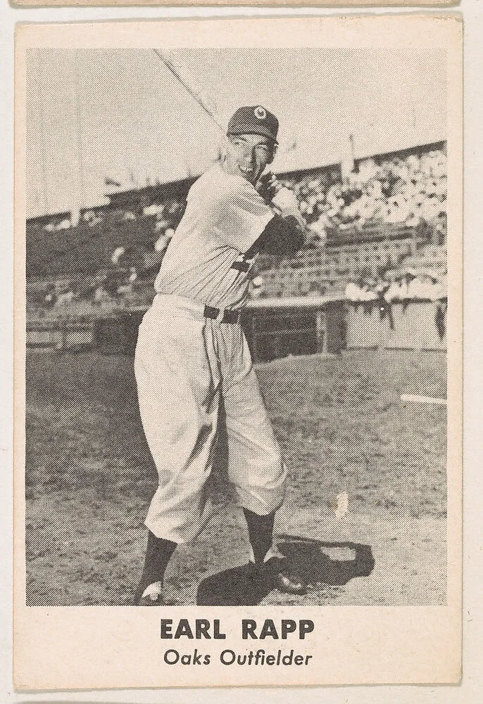 Earl Rapp, Oaks Outfielder, from the Oakland Baseball Players (Oaks) series (D317), issued by Sunbeam Bread and Remar Bread — Sunbeam Bread|Remar Baking Company