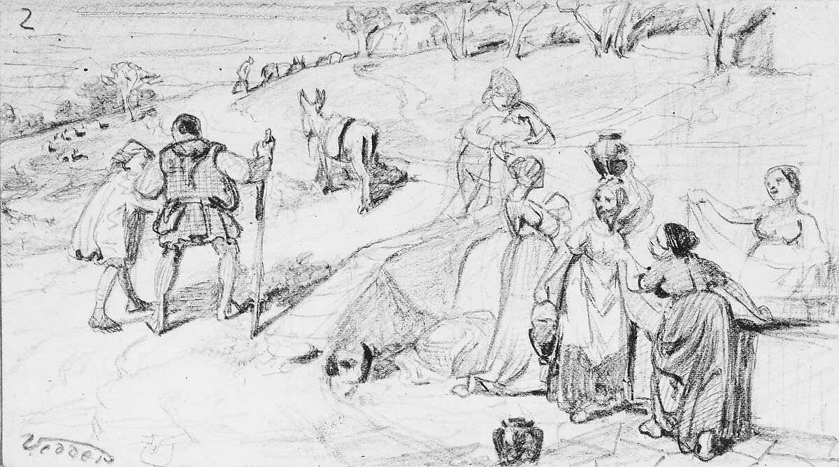 The Fable of the Miller, His Son and the Donkey No. 2 — Elihu Vedder