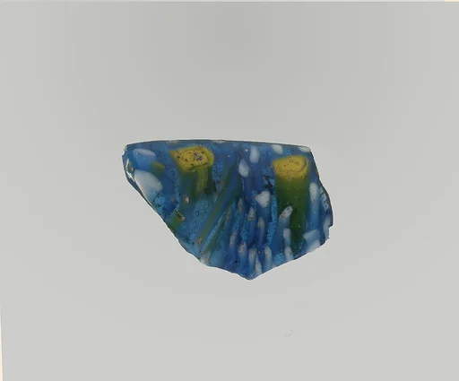 Glass mosaic ribbed bowl fragment