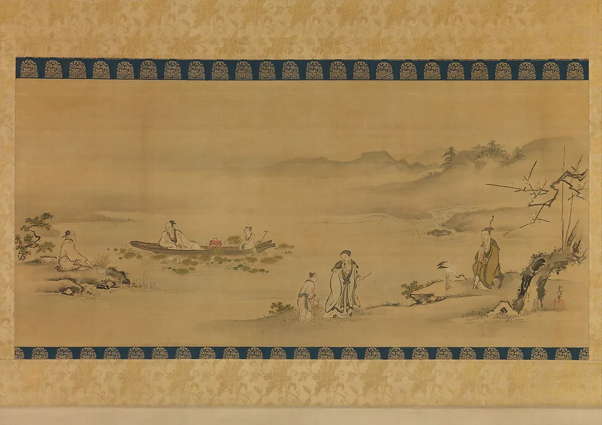 狩野常信筆 四愛図 |Four Admirers — Kano Tsunenobu