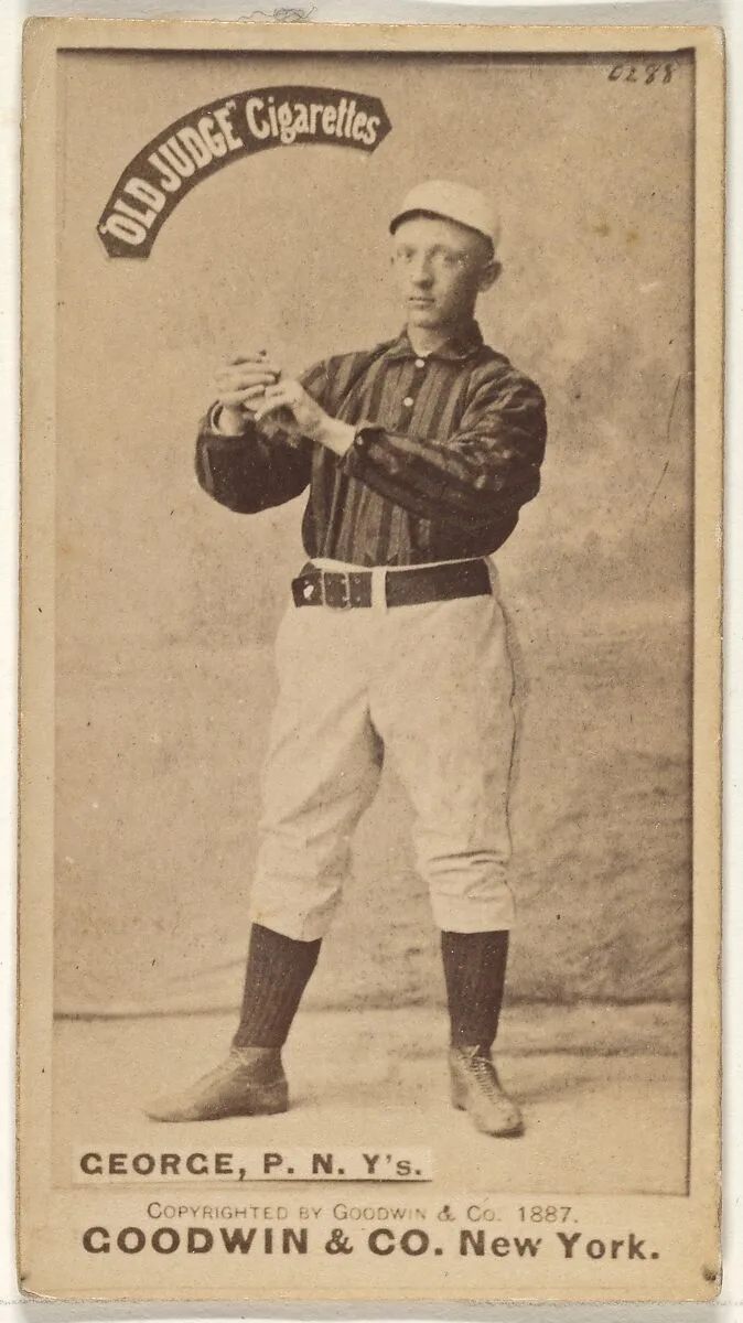 Bill George, Pitcher, New York, from the Old Judge series (N172) for Old Judge Cigarettes — Goodwin & Company
