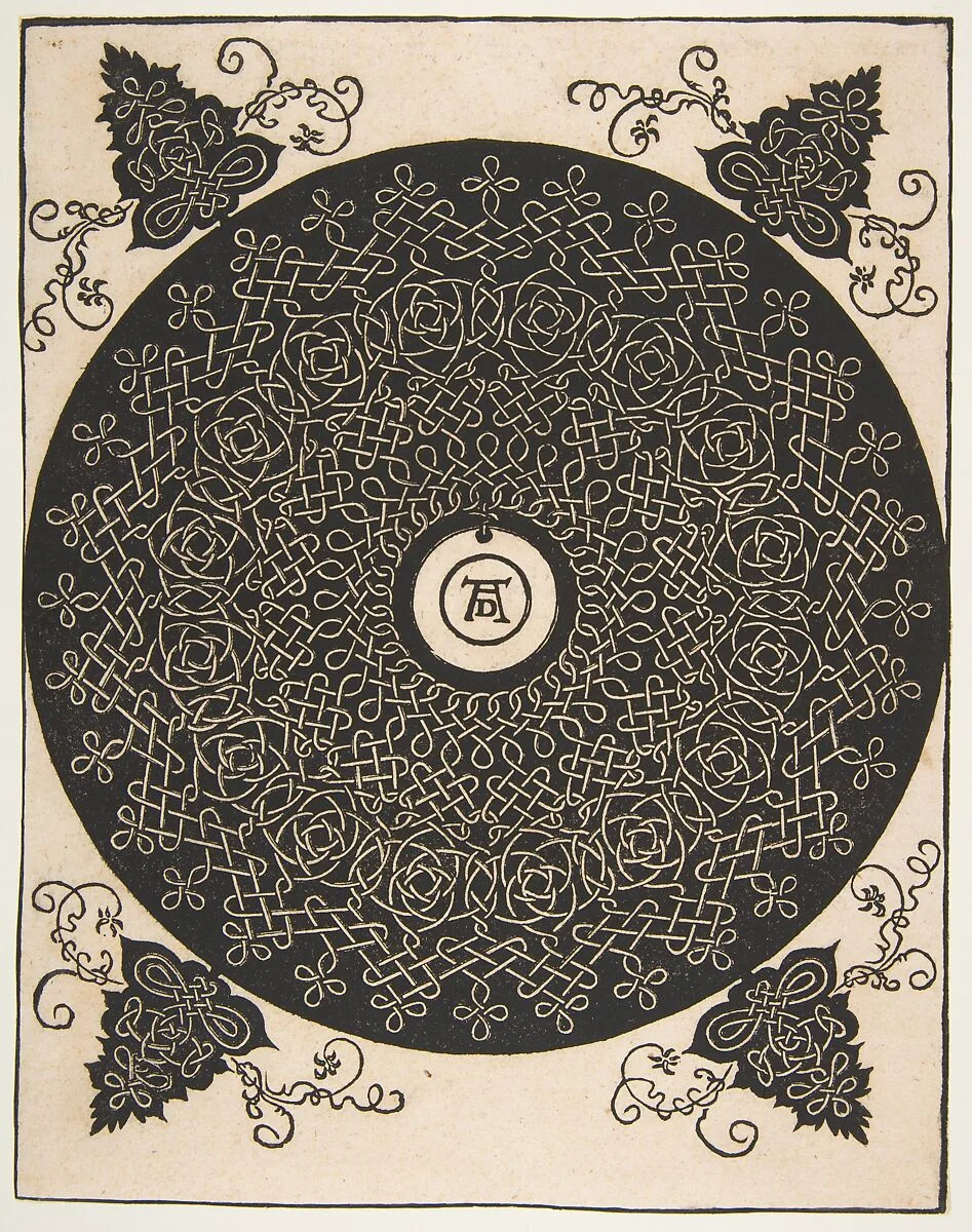 “The Fourth Knot”, Interlaced Roundel with a Round Medallion in its Center — Albrecht Dürer|Leonardo da Vinci