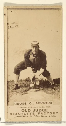 Cross, Catcher, Philadelphia Athletics, from the Old Judge series (N172) for Old Judge Cigarettes