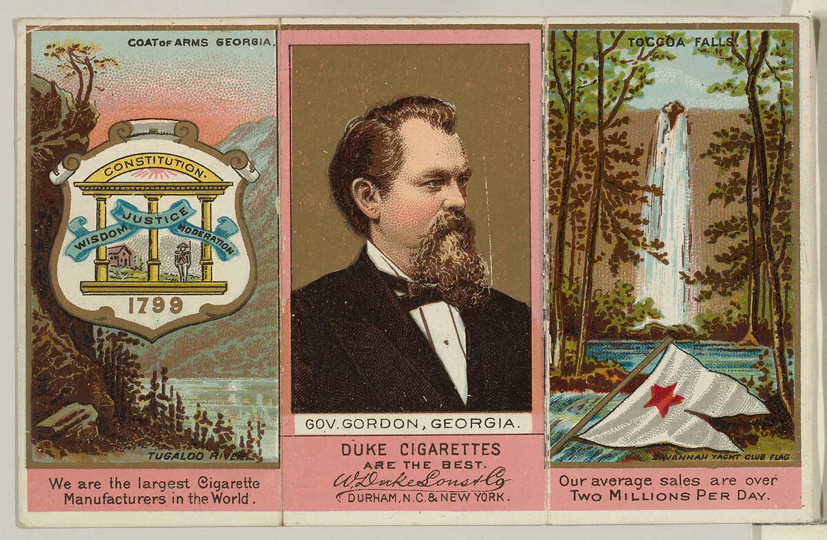 Governor Gordon, Georgia, from "Governors, Arms, Etc." series (N133-2), issued by Duke Sons & Co. — W. Duke, Sons & Co.