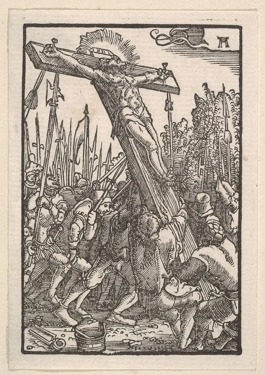 Raising of the Cross, from The Fall and Salvation of Mankind Through the Life and Passion of Christ — Albrecht Altdorfer