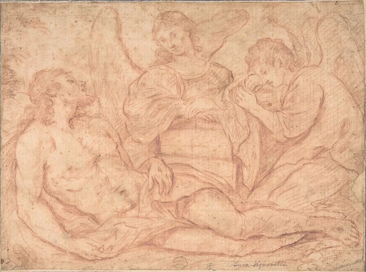 Dead Christ Mourned Over by Angels — Anonymous, Italian, Roman-Bolognese, 17th century