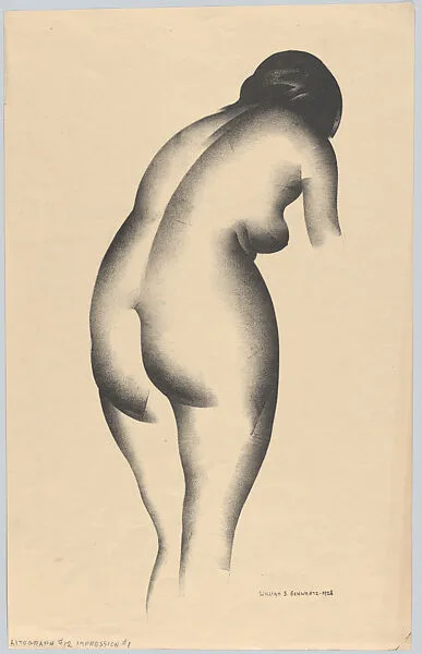 View of Female Nude (Lithograph #12) — William Samuel Schwartz