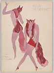 Drawing for a theatrical costume for female red fox — Vincente Minnelli