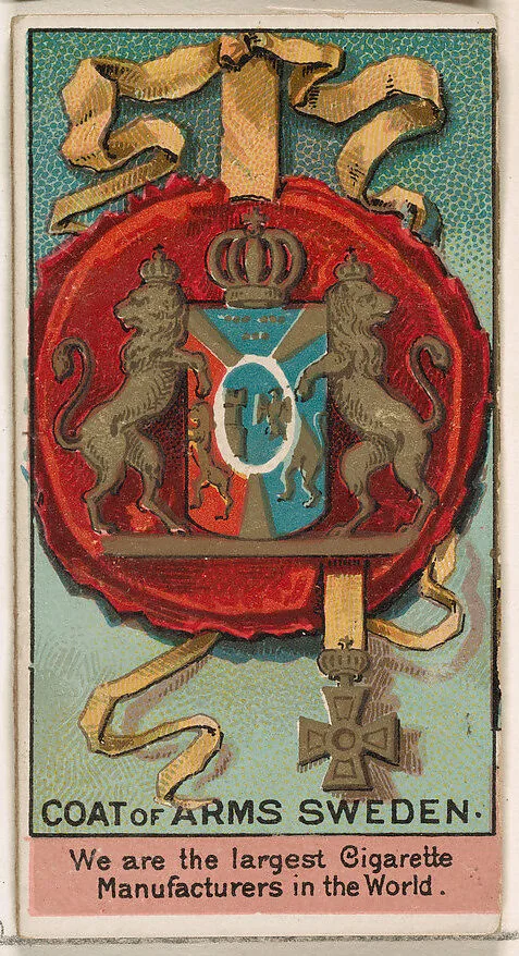 Oscar II, King of Sweden and Norway, from the Rulers, Flags, and Coats of Arms series (N126-2) issued by W. Duke, Sons & Co. — W. Duke, Sons & Co.