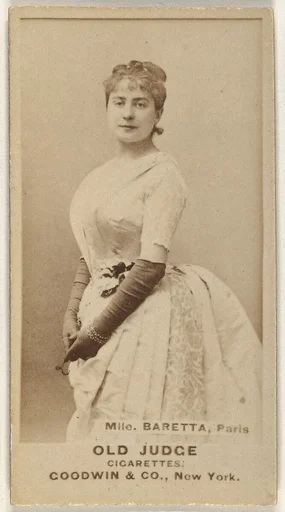 Mlle. Baretta, Paris, from the Actors and Actresses series (N171) for Old Judge Cigarettes
