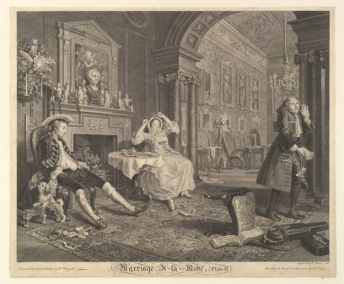 Marriage A-la-Mode, Plate II — William Hogarth|Bernard Baron