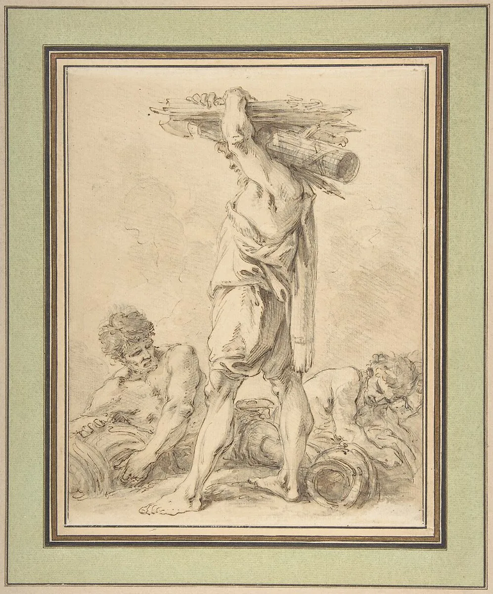 Standing Man Carrying Fasces and Arms — François Boucher