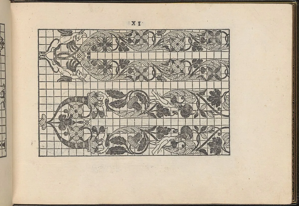 La Vera Perfettione del Disegno di varie sorti di recami, page 6 (recto) — Giovanni Ostaus|Giuseppe Salviati (Giuseppe Porta, called Il Salviati)