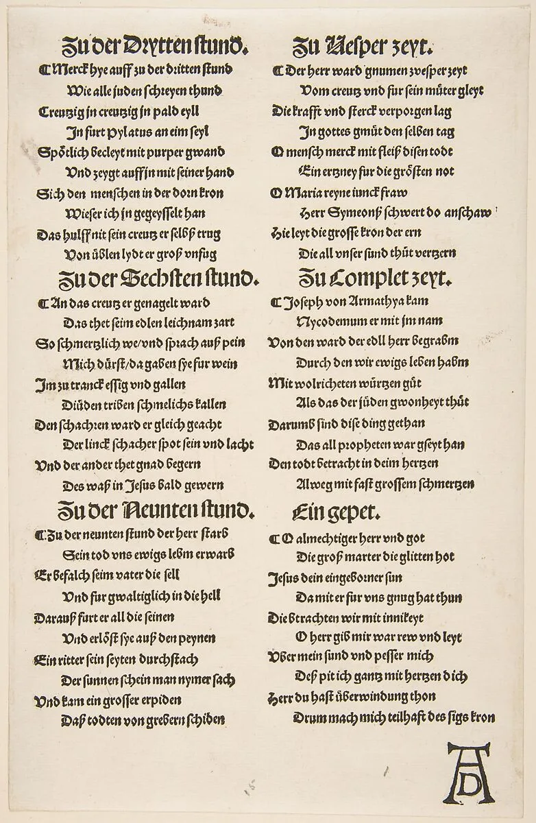 Christ on the Cross with Mary and Saint John (second sheet of two) — Albrecht Dürer