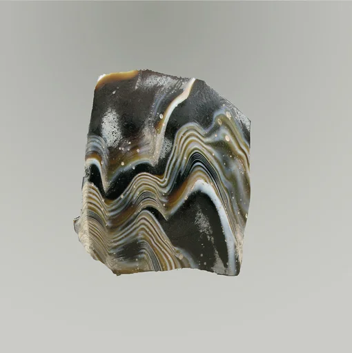 Glass mosaic ribbed bowl fragment