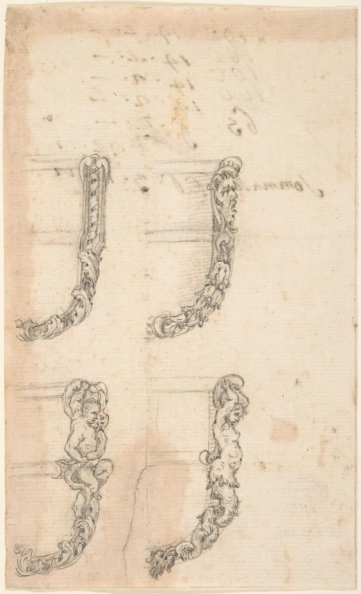 Four Designs for Buckles or Clasps — Anonymous, Italian, 17th or 18th century