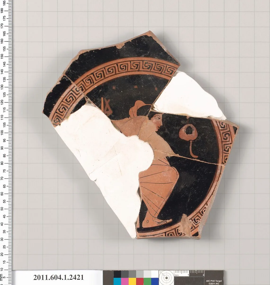 Terracotta fragment of a kylix (drinking cup) — Tarquinia Painter