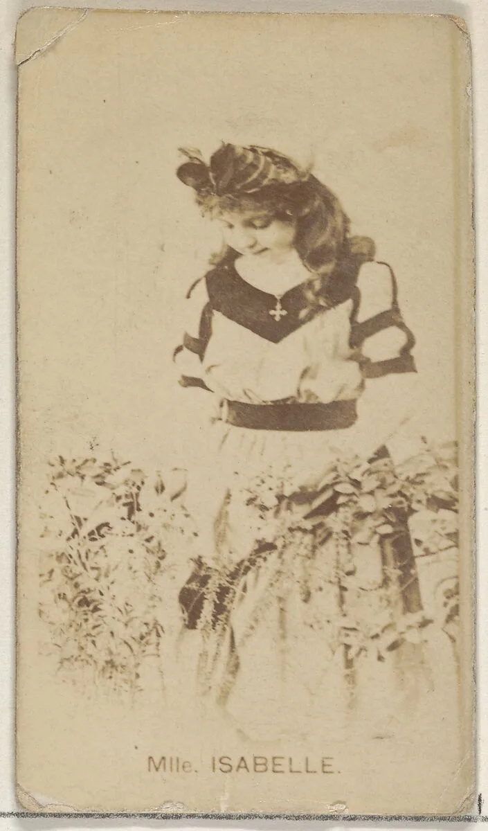 Mlle. Isabelle, from the Actors and Actresses series (N45, Type 8) for Virginia Brights Cigarettes — Allen & Ginter