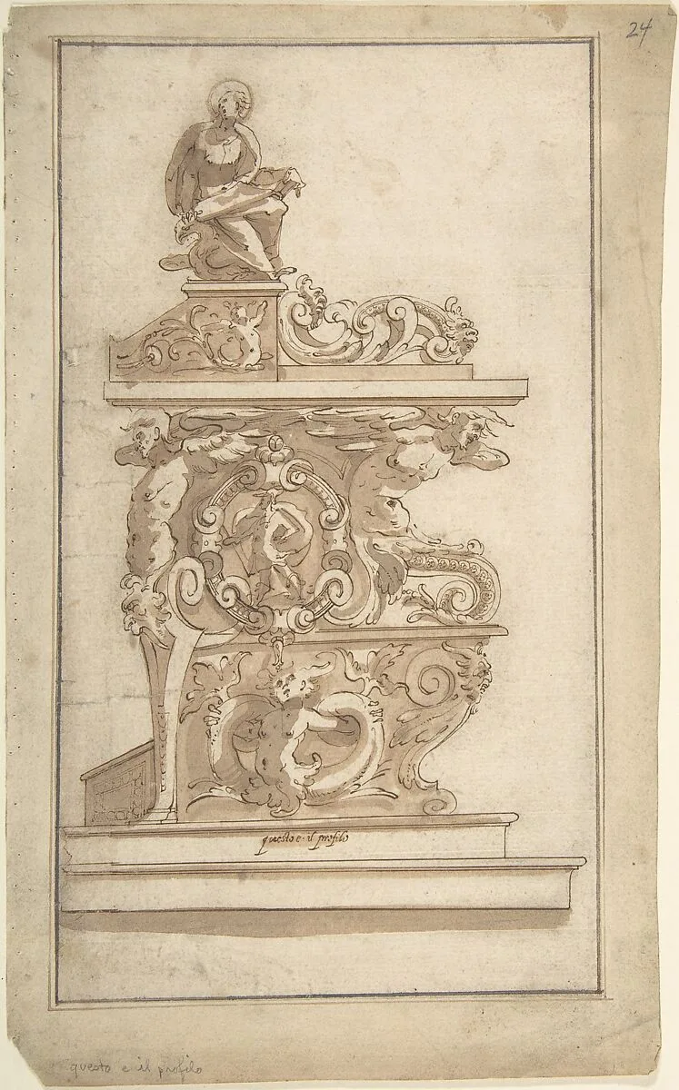 Design for a Lectern — Anonymous, Italian, 16th century