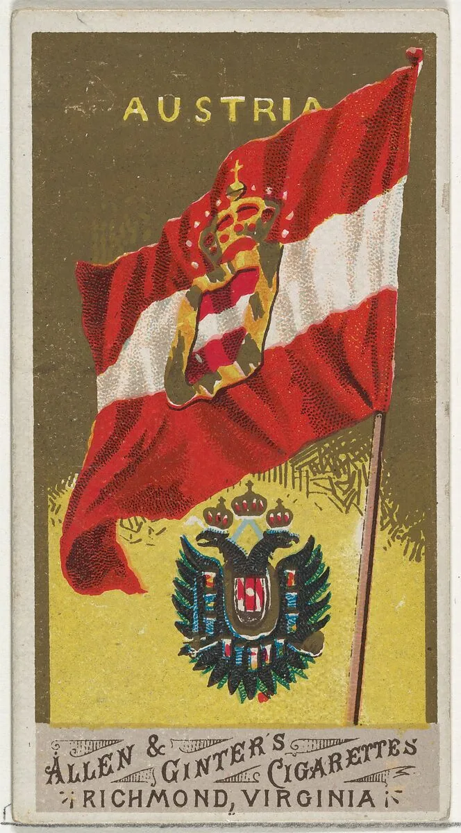 Austria, from Flags of All Nations, Series 1 (N9) for Allen & Ginter Cigarettes Brands — Allen & Ginter