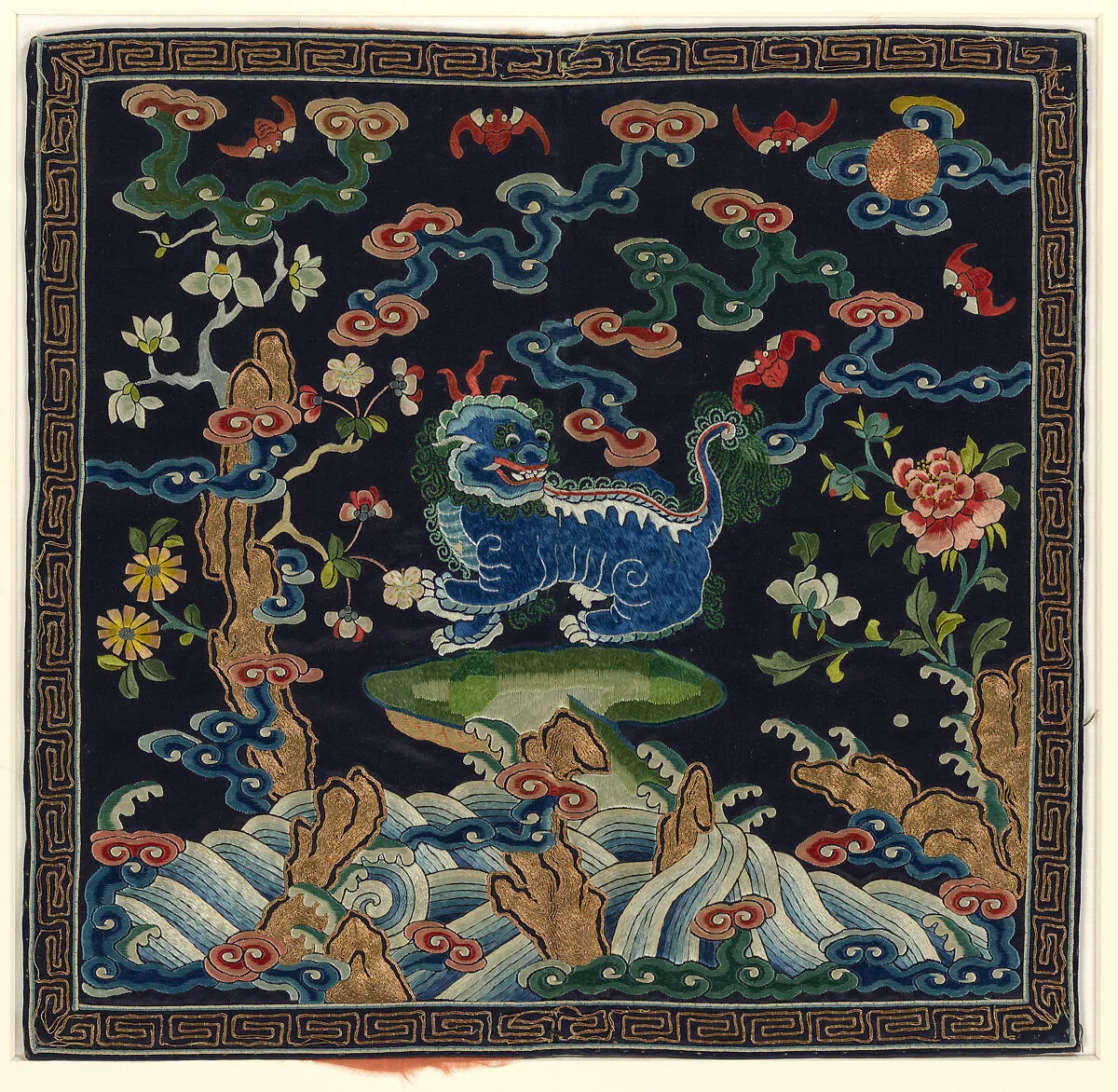 清晚期 二品武官獅子補|Rank badge with lion — Unknown