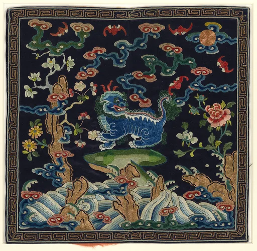 清晚期 二品武官獅子補|Rank badge with lion