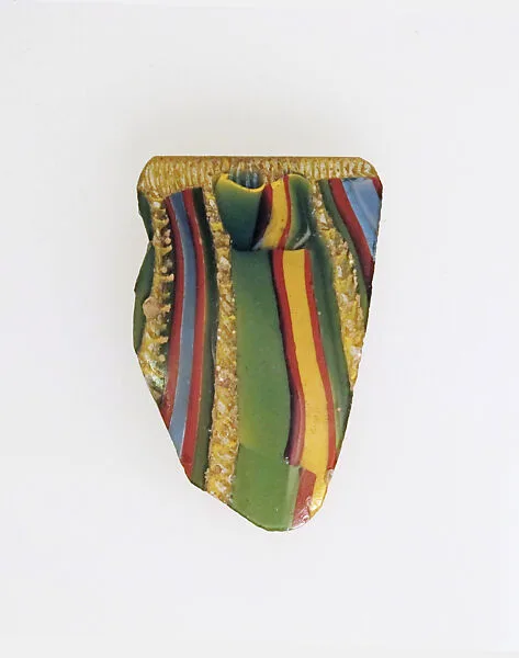 Glass striped mosaic bowl fragment — Unknown