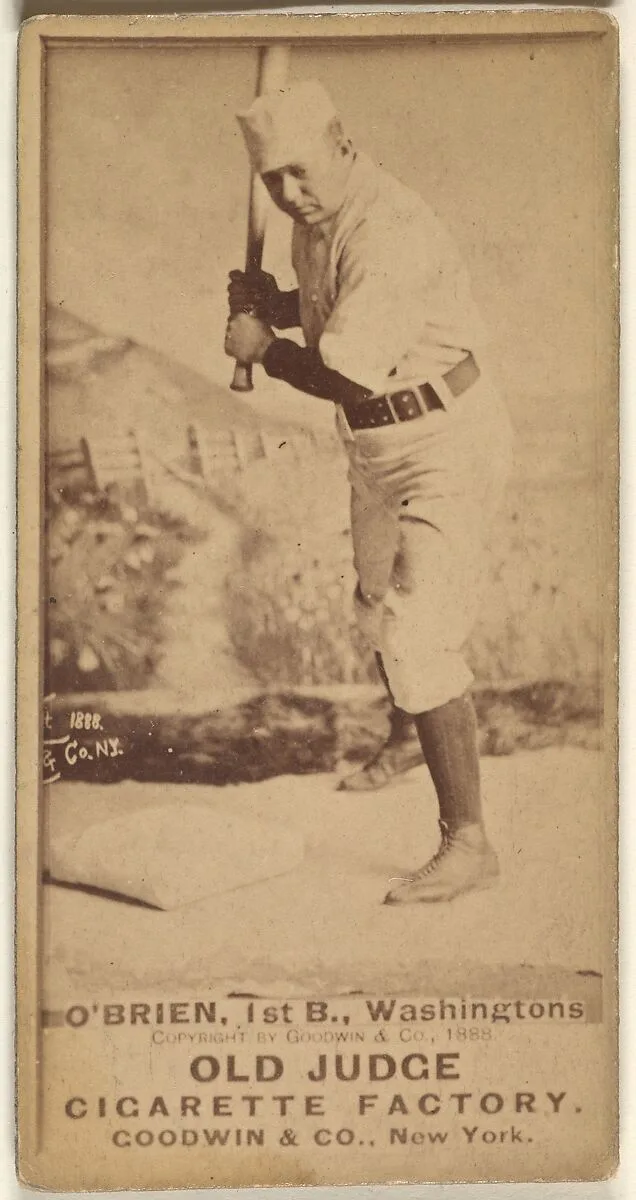 William Smith "Billy" O'Brien, 1st Base, Washington Nationals, from the Old Judge series (N172) for Old Judge Cigarettes — Goodwin & Company