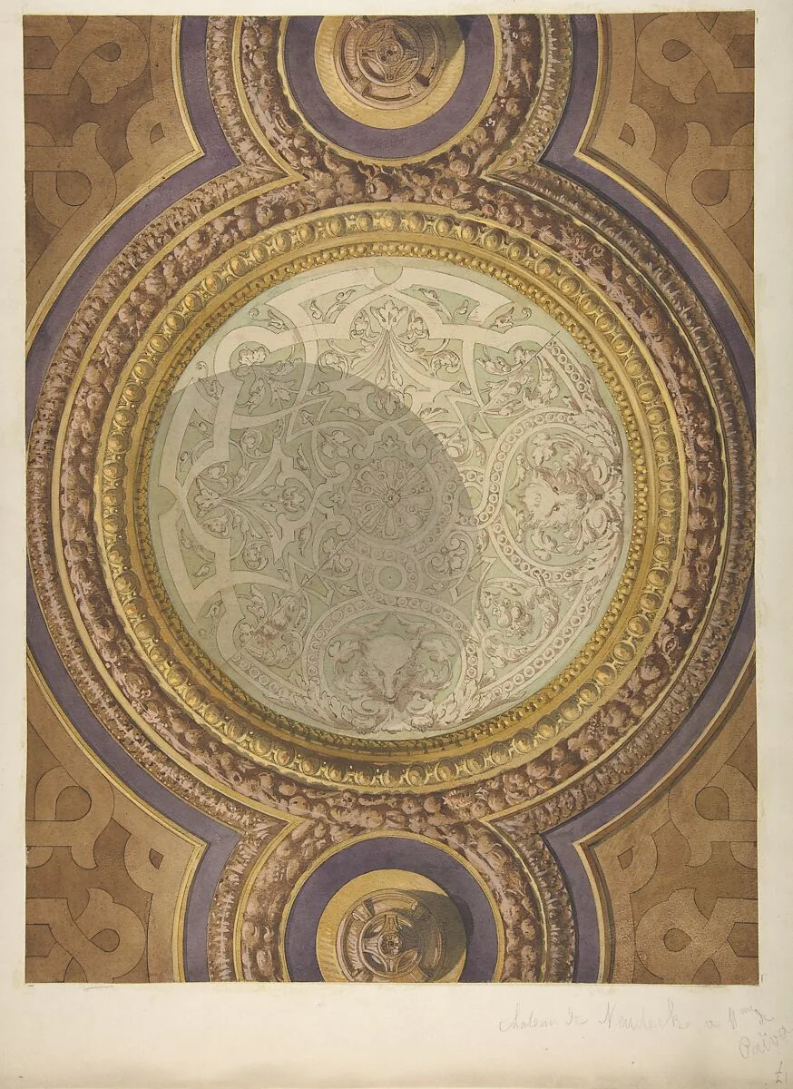 Design for Domed Ceiling for Mme Païva's Chateau at Neudeck — Jules-Edmond-Charles Lachaise|Eugène-Pierre Gourdet