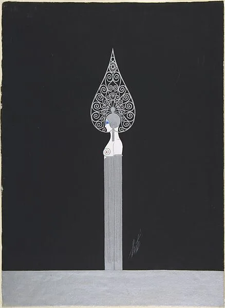 Design for Silver "Porteuse" of "Deuxième Voile" for "Les Mariages," George White's Scandals — Erté (Romain de Tirtoff)