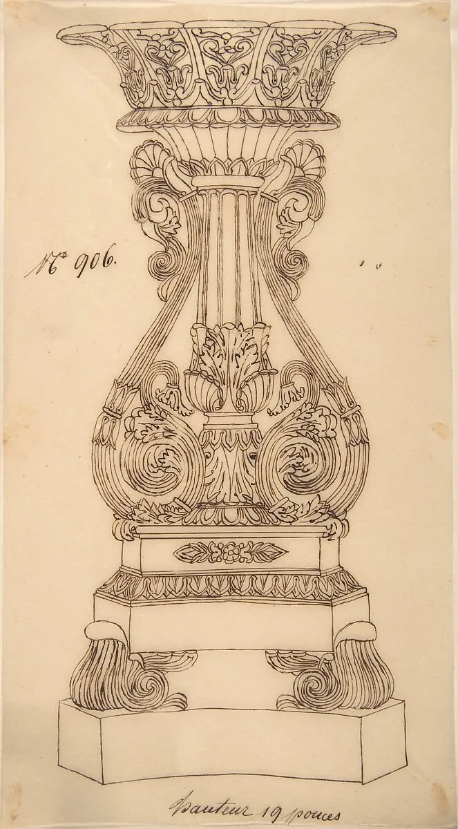Design for a Candlestick — Anonymous, French, 19th century