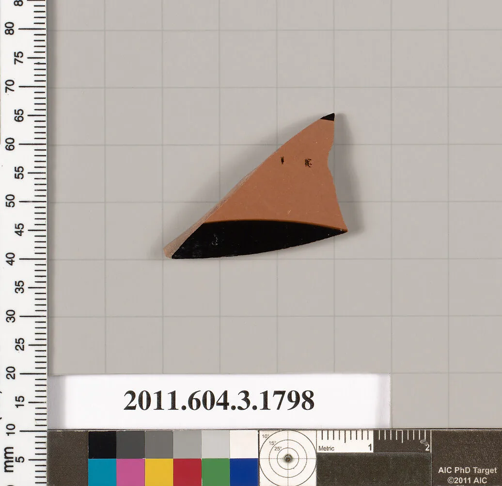 Terracotta fragment of a kylix: Lip cup (drinking cup) — Unknown