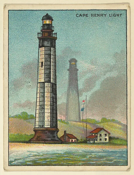 Cape Henry Light, from the "Lighthouse Series" (T77), issued with Hassan Cigarettes by the American Tobacco Company — American Tobacco Company
