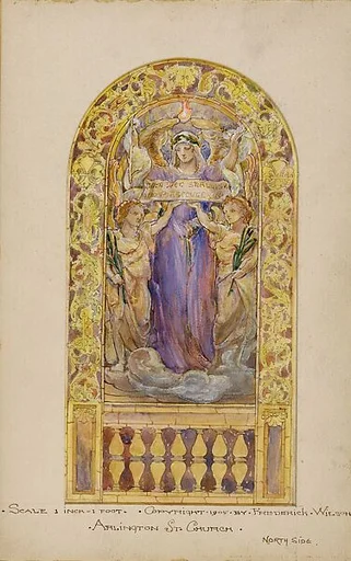 Design for beatitude window in presentation portfolio for Arlington Street Church, Boston, Massachusetts