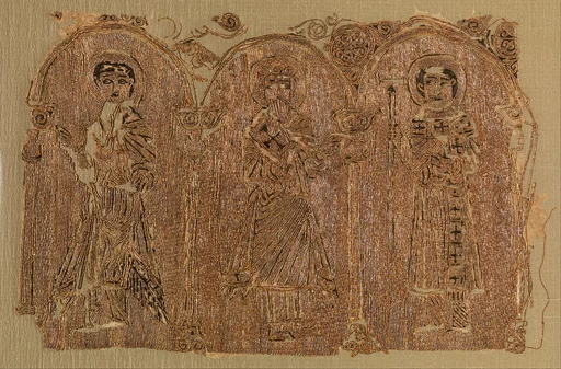 Embroidered Textile with Three Saints