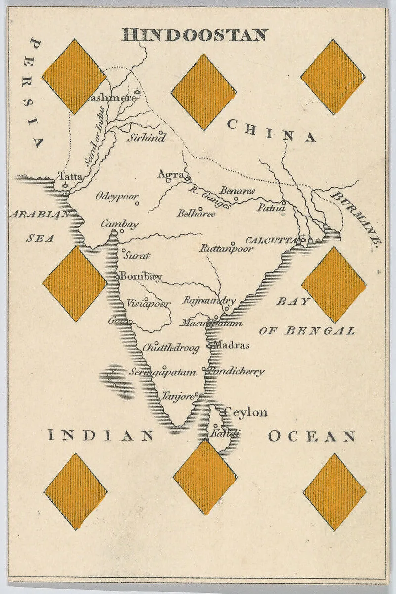 Hindoostan in Asia, from "Court Game of Geography" — William and Henry Rock