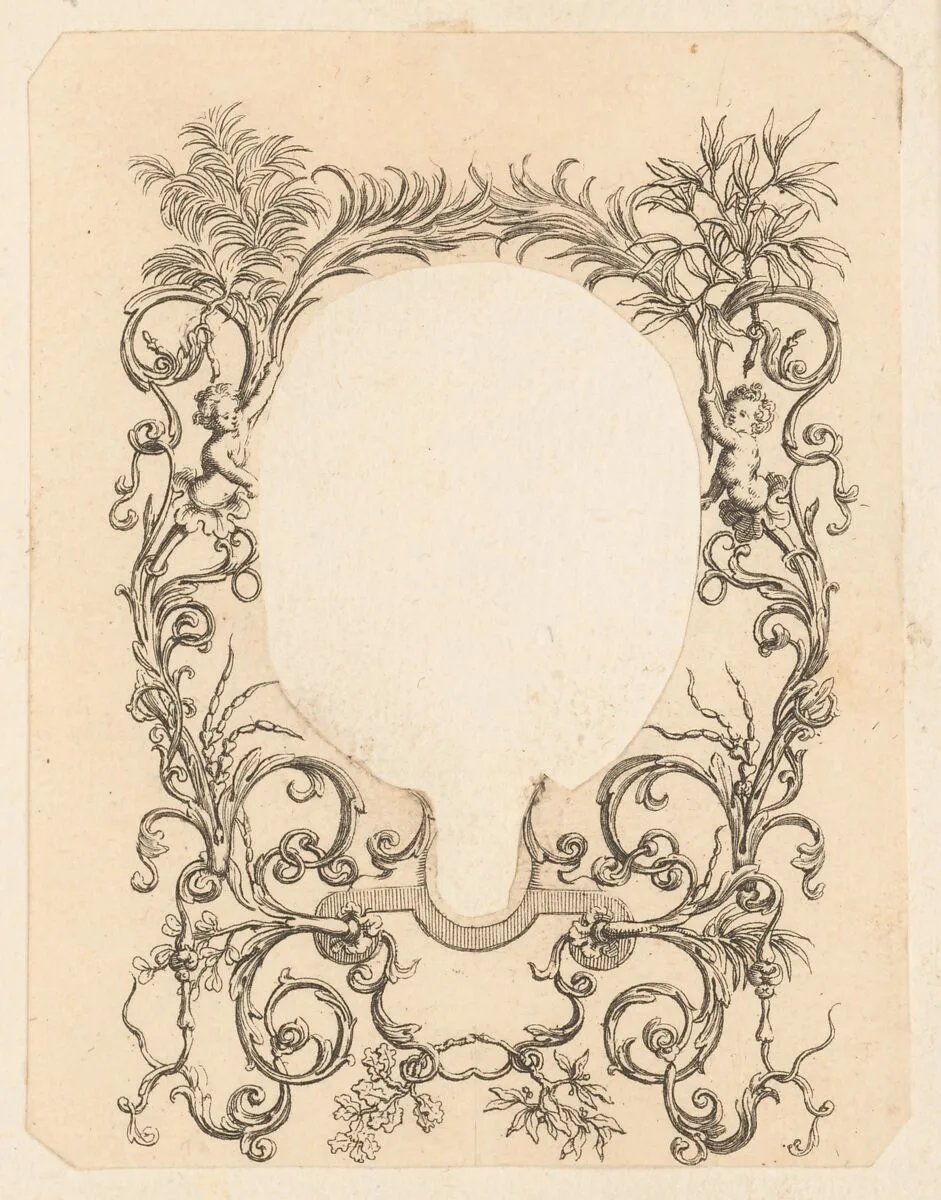 Ornamental Frame with Garlands — Anonymous, 18th century