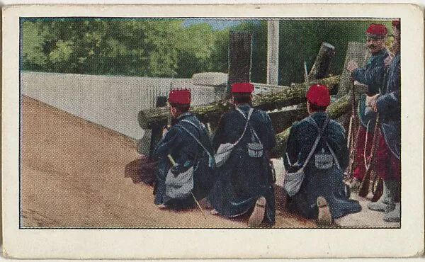 Card No. 61, Defending the Roads to Paris, from the World War I Scenes series (T121) issued by Sweet Caporal Cigarettes — American Tobacco Company|Underwood & Underwood