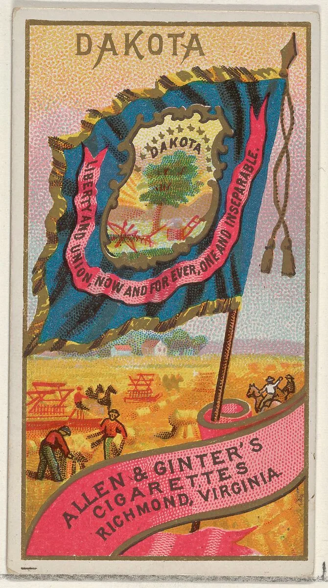Dakota, from Flags of the States and Territories (N11) for Allen & Ginter Cigarettes Brands — Allen & Ginter