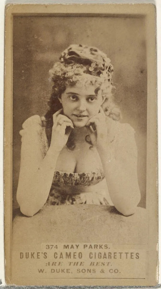 Card Number 374, May Parks, from the Actors and Actresses series (N145-5) issued by Duke Sons & Co. to promote Cameo Cigarettes — W. Duke, Sons & Co.