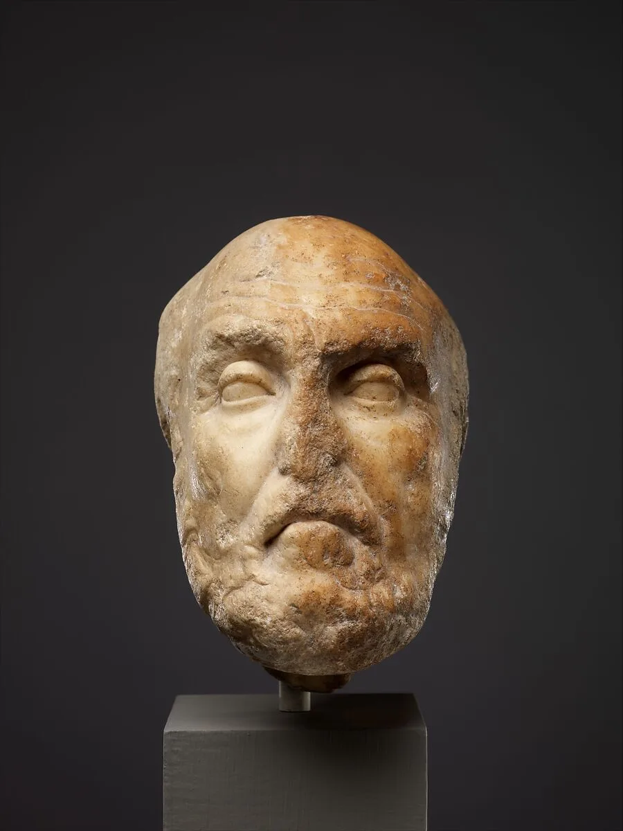 Marble portrait head of the philosopher Chrysippos — Unknown