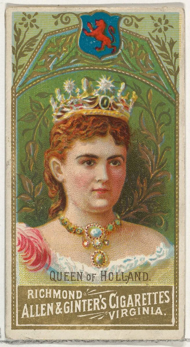 Queen of Holland, from World's Sovereigns series (N34) for Allen & Ginter Cigarettes — Allen & Ginter