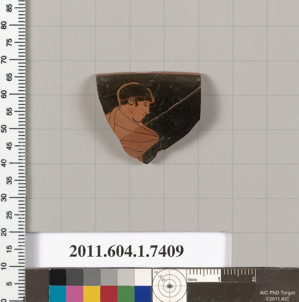 Terracotta rim fragment of a kylix (drinking cup) — Unknown