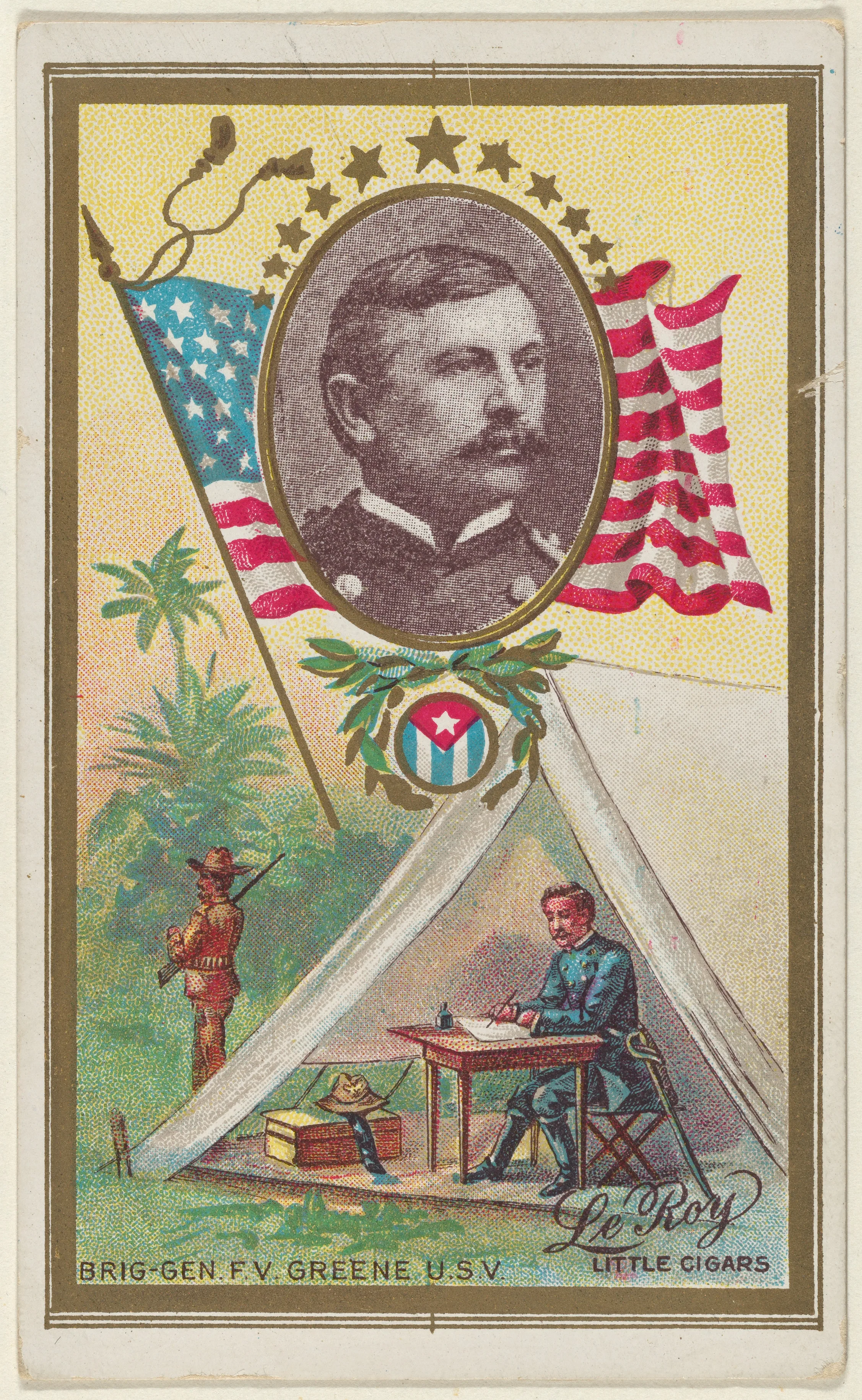 Brigadier General Francis V. Greene, U.S. Volunteers, from the "Generals" series (T63), issued by LeRoy Little Cigars — LeRoy Little Cigars