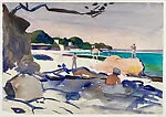 Beach Scene at Beg Meil, Brittany — Alice P. Shurtleff