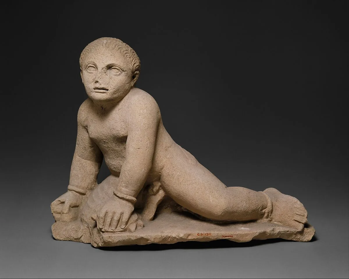 Limestone temple boy — Unknown