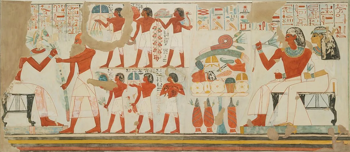 Offerings Made to the Deceased and his Wife, Tomb of Djehutyemheb — Norman de Garis Davies