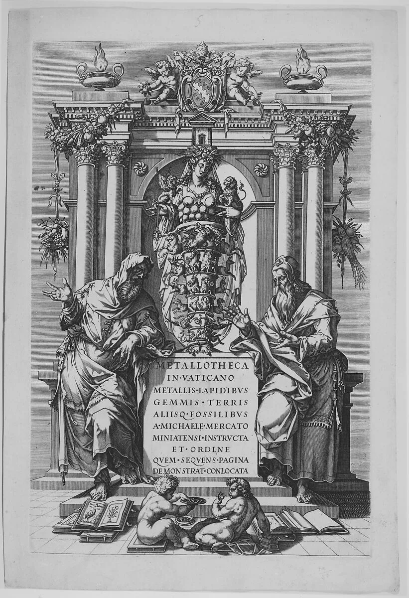 Tomb and Medals of Pope Sixtus V — Matthaeus Greuter